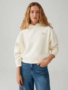OPUS Bluza w kolorze beżowym rozmiar: 40. Brązowe bluzy Opus, bez wzorów, z bawełny, z kapturem. Za 162,49 zł.