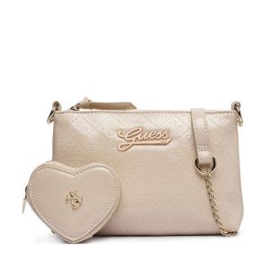 Torebka Guess. Brązowe listonoszki Guess, z aplikacjami, bez dodatków. Za 234,99 zł.