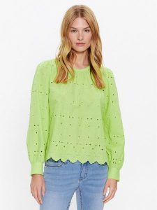 JDY Bluzka 15289327 Zielony Regular Fit. Zielone bluzki JDY, s, bez wzorów, z bawełny, bez kołnierzyka, bez ramiączek. Za 189,99 zł.