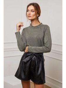 So Cachemire Koszulka "Funel" w kolorze khaki rozmiar: L. Brązowe bluzki So Cachemire, l, bez wzorów, z kaszmiru, bez kołnierzyka, bez ramiączek. Za 129,45 zł.