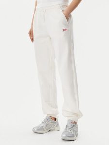 Tommy Jeans Spodnie dresowe Script DW0DW20670 Écru Relaxed Fit. Spodnie dresowe Tommy Jeans, m, bez wzorów, z bawełny. Za 239,99 zł.