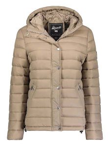Geographical Norway Kurtka pikowana "Bubulle" w kolorze beżowym rozmiar: M. Brązowe kurtki Geographical Norway, m, bez wzorów, bez kaptura. Za 271,03 zł.
