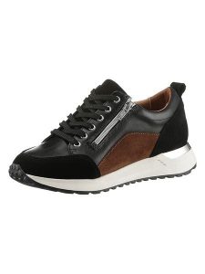 Heine Skórzane sneakersy w kolorze czarno-brązowym rozmiar: 41. Brązowe trampki Heine, bez wzorów, bez zapięcia. Za 149,95 zł.