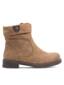 Clara Barson Botki CORNY H221008 Brązowy. Brązowe botki Clara Barson, bez wzorów, z materiału, bez obcasa, na płaskiej podeszwie, bez zapięcia. Za 159,99 zł.