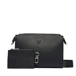 Torebka Guess. Czarne listonoszki Guess, z aplikacjami, bez dodatków. Za 364,99 zł.