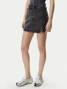Karl Lagerfeld Jeans Spódnica jeansowa B2W12021 Czarny Regular Fit. Czarne spódnice Karl Lagerfeld Jeans, s, bez wzorów, z bawełny. Za 452,99 zł.