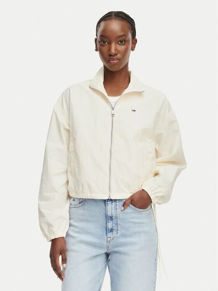 Tommy Jeans Kurtka przejściowa DW0DW22325 Biały Regular Fit. Białe kurtki Tommy Jeans, m, bez wzorów, z jeansu, bez kaptura. Za 369,99 zł.