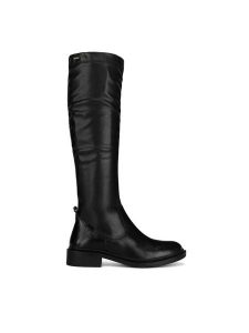 MEXX Kozaki MX/002C-RST Czarny. Czarne kozaki Mexx, bez wzorów, ze skóry, bez obcasa, na płaskiej podeszwie, bez zapięcia. Za 399,99 zł.