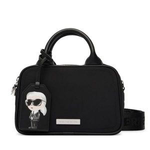 Torebka KARL LAGERFELD. Czarne kuferki KARL LAGERFELD, bez wzorów, bez dodatków. Za 649,99 zł.