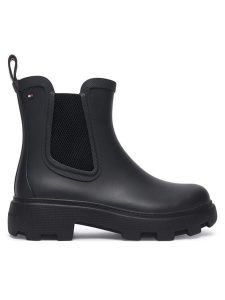Tommy Hilfiger Kalosze Flag Cleated FW0FW09387 Czarny. Czarne kalosze TOMMY HILFIGER, bez wzorów, z gumy. Za 449,99 zł.