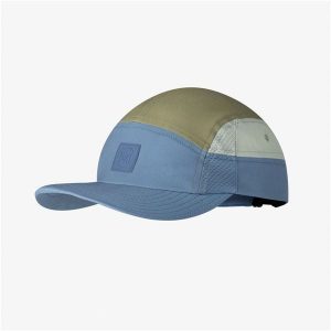 Czapka z daszkiem BUFF 5 PANEL GO CAP DOMUS APRICOT. Niebieskie czapki Buff, bez wzorów, sportowe. Za 148,38 zł.