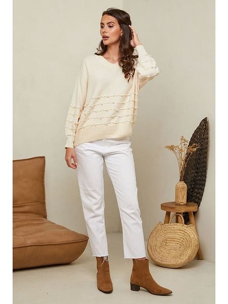 Soft Cashmere Sweter w kolorze beżowym rozmiar: 38/40. Brązowe swetry oversize Soft Cashmere, bez wzorów, z kaszmiru, bez ramiączek. Za 261,67 zł.