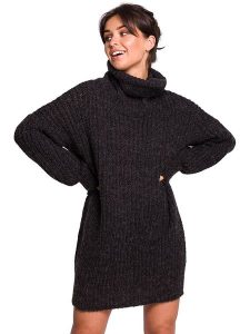 Be Wear Golf w kolorze antracytowym rozmiar: L/XL. Czarne golfy Be Wear, l, bez wzorów, z wełny, bez ramiączek. Za 199,45 zł.