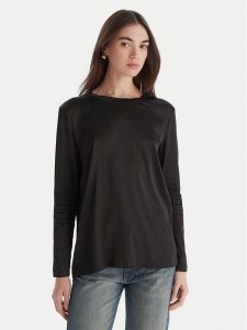 ViCOLO Bluzka TF0244 Czarny Regular Fit. Czarne bluzki ViCOLO, s, bez wzorów, z wiskozy, bez kołnierzyka, bez ramiączek. Za 219,99 zł.