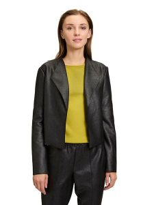 CARTOON Kurtka przejściowa w kolorze czarnym rozmiar: 44. Czarne kurtki Cartoon, bez wzorów, ze skóry, bez kaptura. Za 122,67 zł.