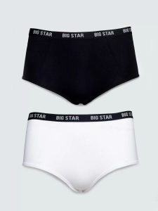 Figi damskie bawełniane dwupak Helinah 000. Figi Big Star, bez wzorów, z bawełny. Za 59,99 zł.
