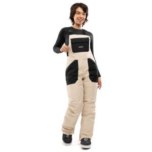 Damskie spodnie snowboardowe z szelkami Sporty zimowe Siroko B1-W Daisen. Brązowe kombinezony SIROKO, na zimę, m, bez wzorów, z materiału, sportowe, bez kołnierzyka, bez ramiączek. Za 466,00 zł.