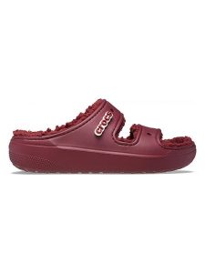 Crocs Klapki "Classic Cozzzy" w kolorze bordowym rozmiar: 39/40. Czerwone klapki Crocs, bez wzorów, z otwartym noskiem, bez obcasa. Za 149,31 zł.