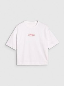 4F T-shirt oversize z nadrukiem damski - biały M. Białe t-shirty 4f, m, bez wzorów, z bawełny, bez kołnierzyka, bez ramiączek. Za 29,99 zł.