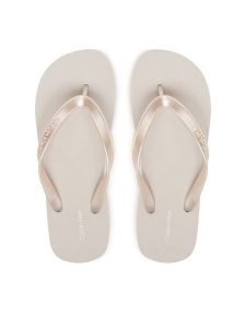 Calvin Klein Japonki Flatform Flip Flop Met Tpu HW0HW03120 Srebrny. Szare klapki Calvin Klein, bez wzorów, z syntetyku, bez obcasa. Za 189,99 zł.
