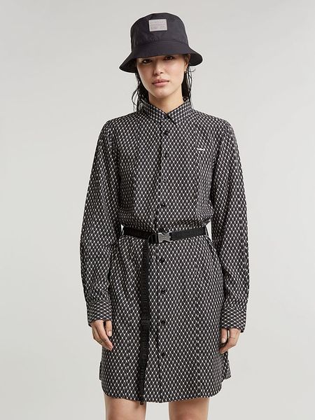 G-Star Sukienka w kolorze czarno-białym rozmiar: XL. Czarne sukienki G-Star, na co dzień, xl, bez wzorów, z tkaniny, retro, bez kołnierzyka, bez ramiączek, mini, proste. Za 245,38 zł.