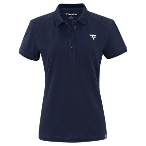 Koszulka polo damska Tecnifibre 2024. Niebieskie bluzki TECNIFIBRE, bez wzorów, z dzianiny, sportowe, bez kołnierzyka, bez ramiączek. W wyprzedaży za 234,00 zł.