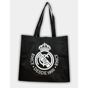 Real Madryt torba na zakupy shopping bag czarna. Czarne torby podróżne i sportowe REAL MADRID, bez wzorów. Za 25,00 zł.