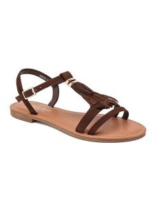 Sixth Sens Sandały w kolorze brązowym rozmiar: 39. Brązowe sandały Sixth Sens, bez wzorów, z otwartym noskiem, bez obcasa, bez zapięcia. Za 86,99 zł.