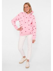 Zwillingsherz Bluza "Hearts" w kolorze jasnoróżowym rozmiar: L/XL. Różowe bluzy Zwillingsherz, l, bez wzorów, z bawełny, z kapturem. Za 256,95 zł.