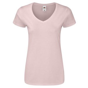 Koszulka Damska Z Dekoltem W Kształcie Litery V. Czerwone bluzki FRUIT OF THE LOOM, xl, bez wzorów, sportowe, bez kołnierzyka, bez ramiączek. Za 33,99 zł.