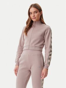 Guess Bluza V3RQ12 KB3P2 Brązowy Regular Fit. Brązowe bluzy Guess, xs, z aplikacjami, z syntetyku, bez kaptura. Za 269,99 zł.