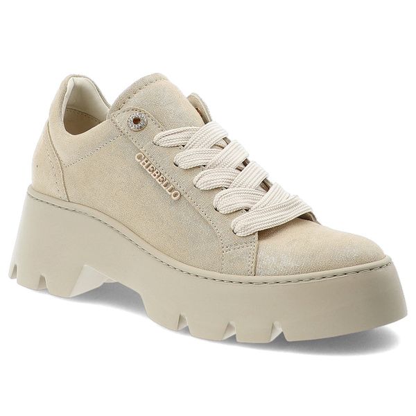 Złote Półbuty Chebello Modne Obuwie Damskie. Żółte półbuty CheBello, bez wzorów, z materiału, bez obcasa, bez zapięcia. Za 431,99 zł.