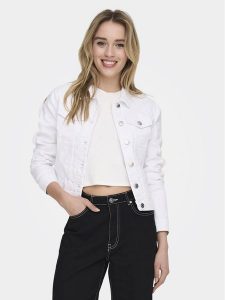 ONLY Kurtka jeansowa Woder 15243147 Biały Regular Fit. Białe kurtki ONLY, m, bez wzorów, z bawełny, bez kaptura. Za 199,99 zł.