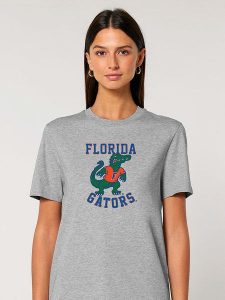 American Universities Koszulka "Florida University Alligator" w kolorze szarym rozmiar: XL. Szare bluzki American Universities, xl, bez wzorów, z bawełny, bez kołnierzyka, bez ramiączek. Za 61,31 zł.