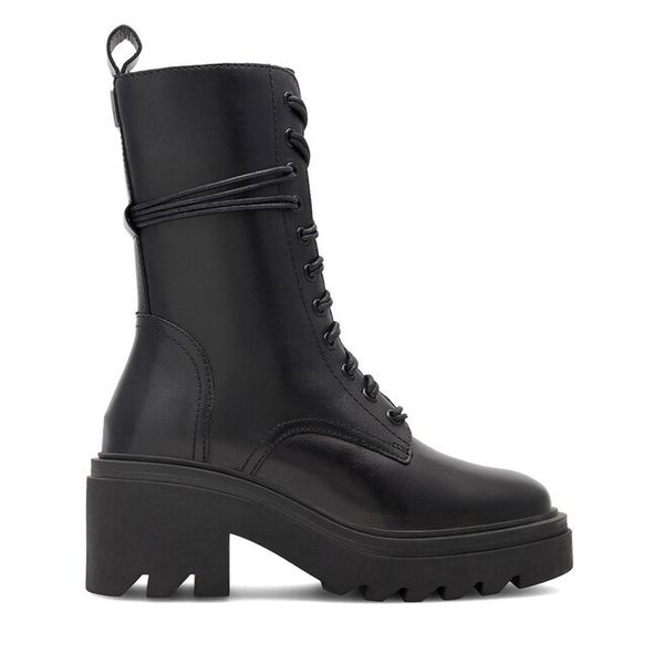 Trzewiki GINO ROSSI. Czarne botki Gino Rossi, bez wzorów, bez obcasa, na słupku, bez zapięcia. Za 379,99 zł.