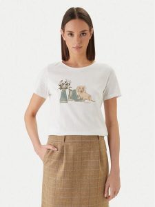 Barbour T-Shirt Brambles LTS0712WH11 Biały Regular Fit. Białe t-shirty Barbour, bez wzorów, z bawełny, bez kołnierzyka, bez ramiączek. Za 169,99 zł.