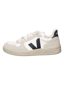 Veja Sneakersy "V 10" w kolorze biało-beżowo-czarnym rozmiar: 37. Białe trampki Veja, bez wzorów, z materiału, bez zapięcia. Za 364,56 zł.