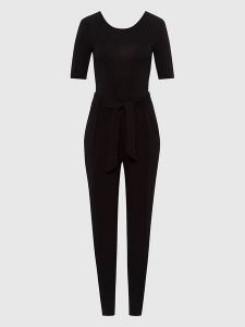 Les Lunes Kombinezon "Layla" w kolorze czarnym rozmiar: S. Czarne kombinezony Les Lunes, s, bez wzorów, z tkaniny, klasyczne, bez kołnierzyka, bez ramiączek. Za 252,99 zł.