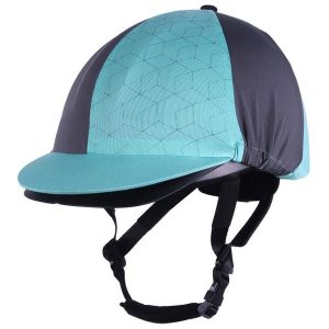 Czapka do kasku jeździeckiego QHP Eldorado. Niebieskie czapki QHP, bez wzorów, eleganckie. Za 139,50 zł.