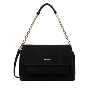 Torebka GINO ROSSI. Czarne torebki klasyczne Gino Rossi, bez wzorów, bez dodatków. Za 399,99 zł.