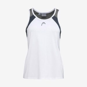 Koszulka bez rękawów damska CLUB 22 Tank Top. Białe topy Head, bez wzorów, z dżerseju, sportowe, bez kołnierzyka, bez ramiączek. W wyprzedaży za 101,50 zł.