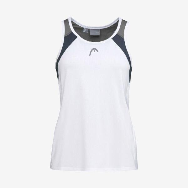 Koszulka bez rękawów damska CLUB 22 Tank Top. Białe topy Head, bez wzorów, z dżerseju, sportowe, bez kołnierzyka, bez ramiączek. W wyprzedaży za 101,50 zł.