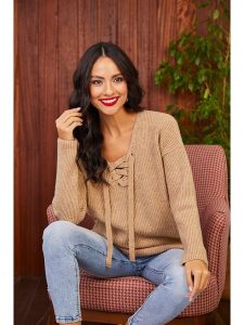 Milan Kiss Sweter w kolorze beżowym rozmiar: S. Brązowe długie swetry Milan Kiss, s, z wełny, bez kołnierzyka. Za 113,99 zł.