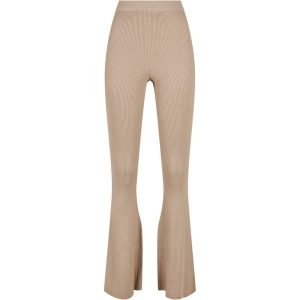 Legginsy damskie Urban Classics Rib Knit Bootcut GT. Brązowe legginsy Urban Classics, bez wzorów. Za 237,00 zł.