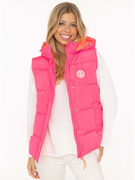 Zwillingsherz Kamizelka pikowana w kolorze różowym rozmiar: M. Różowe kamizelki Zwillingsherz, m, bez wzorów, bez kołnierzyka, bez ramiączek, bez kaptura. Za 239,86 zł.