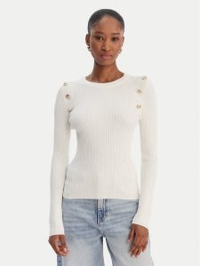 Guess Sweter W6RR58 Z2YK2 Écru Regular Fit. Swetry klasyczne Guess, m, z wiskozy, bez kołnierzyka. Za 399,99 zł.