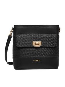 Lasocki Torebka CEO-LSK-M-003-07 Czarny. Czarne listonoszki Lasocki, bez wzorów, z materiału, bez dodatków. Za 149,99 zł.