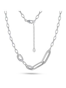 Eclat d'Argent Srebrny naszyjnik z elementem ozdobnym - dł. 40 cm rozmiar: onesize. Szare naszyjniki Eclat d'Argent, z cyrkonią, srebrne. Za 674,99 zł.