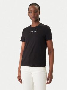 Tommy Jeans T-Shirt DW0DW22277 Czarny Regular Fit. Czarne t-shirty Tommy Jeans, l, bez wzorów, z bawełny, bez kołnierzyka, bez ramiączek. Za 129,99 zł.