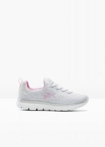 Sneakersy Skechers z pianką memory. Białe buty sportowe bonprix, bez wzorów, bez zapięcia. Za 269,99 zł.